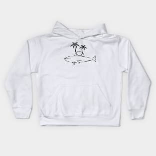 A whale carrying an island Kids Hoodie